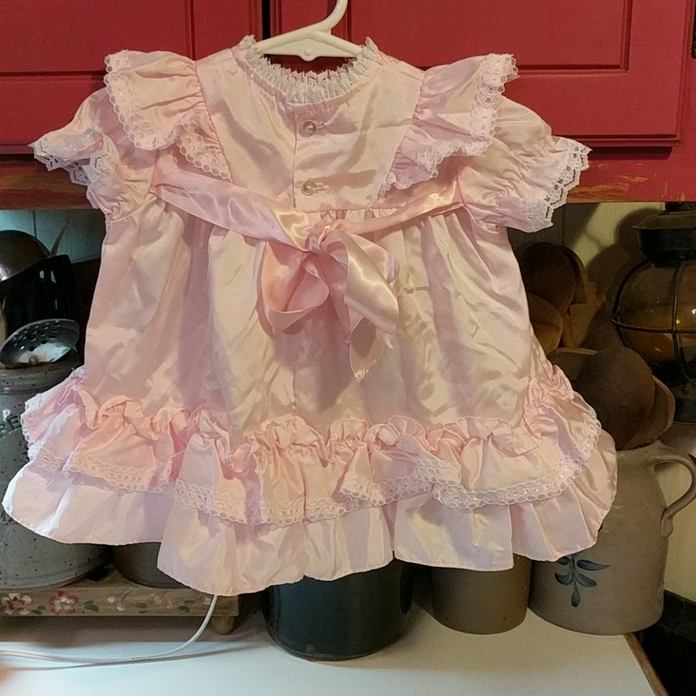 Vintage Mothercare Pink Satin Dress - Picture 2 of 8
